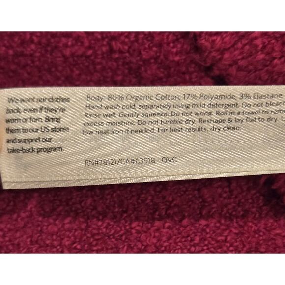 EILEEN FISHER Organic Cotton Crewneck Pullover Sweater Berry XS - Picture 8 of 8